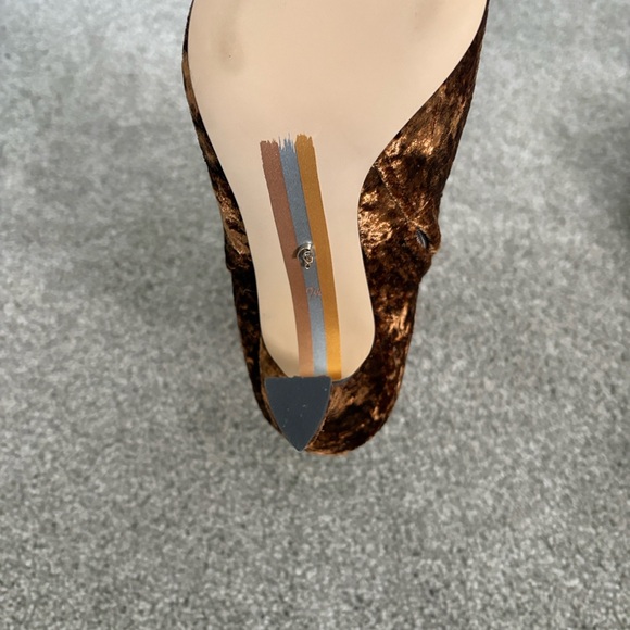 Sam Edelman Crushed Velvet Ankle Boots Rust Size 7.5 - Picture 5 of 5